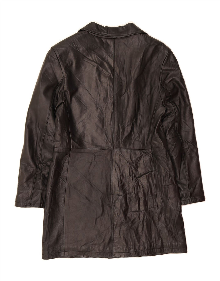 KIROS Womens Leather Coat IT 44 Medium Black Leather Vintage Kiros and Second-Hand Kiros from Messina Hembry 