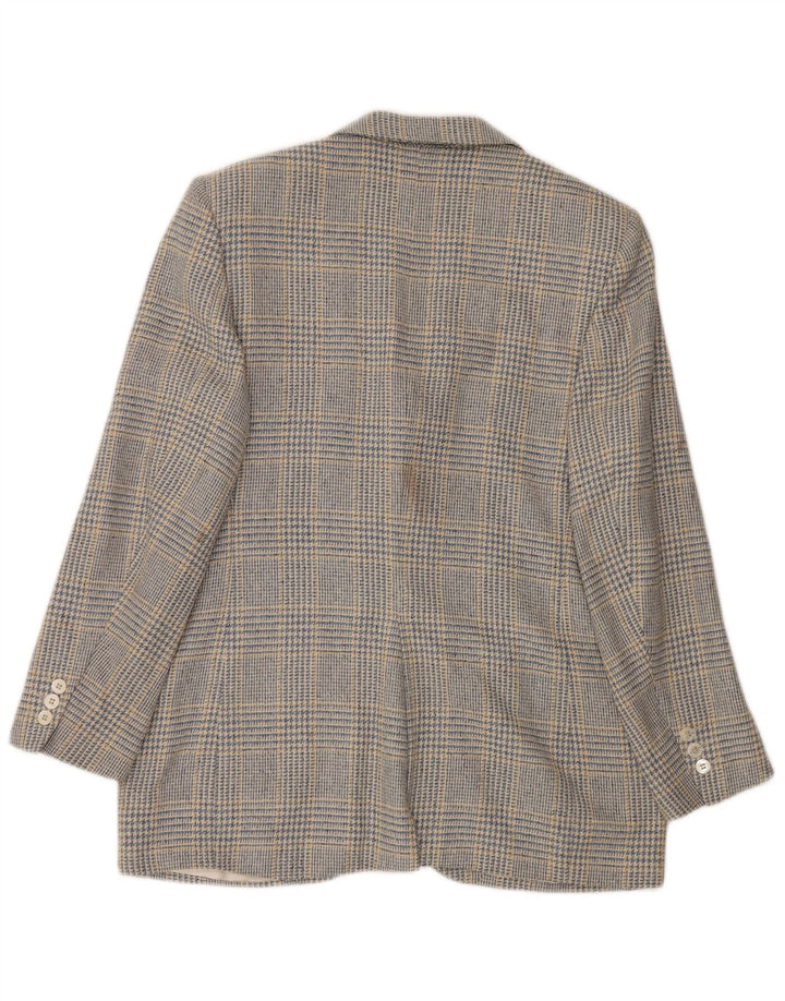 Giacca blazer da donna a 3 bottoni Burberrys UK 12 pied de poule blu medio