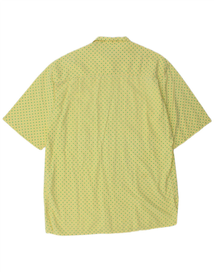 SASCH Camicia a maniche corte da uomo in cotone a pois gialli grandi