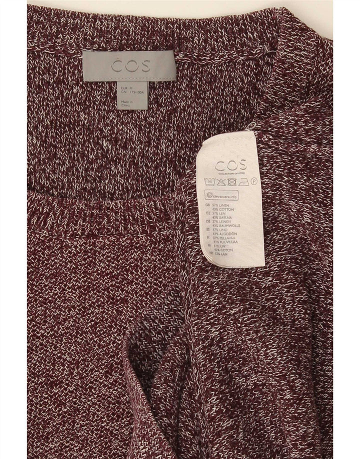 Maglione maglione girocollo da uomo Cos Lino screziato bordeaux medio