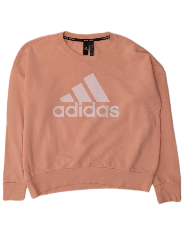 Felpa oversize con grafica Adidas da donna UK 12/14 Rosa medio