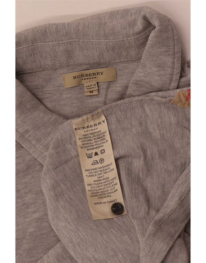 Polo Uomo Burberry Cotone Grigio Medio