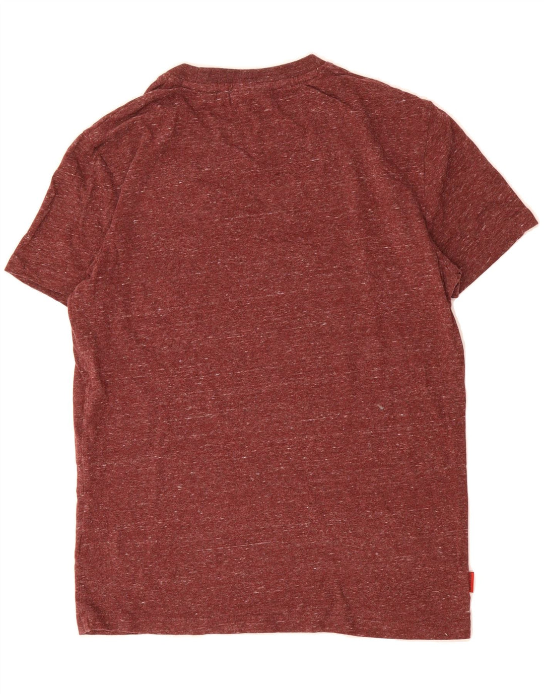 SUPERDRY Mens T-Shirt Top Medium Burgundy Flecked Cotton Vintage Superdry and Second-Hand Superdry from Messina Hembry 