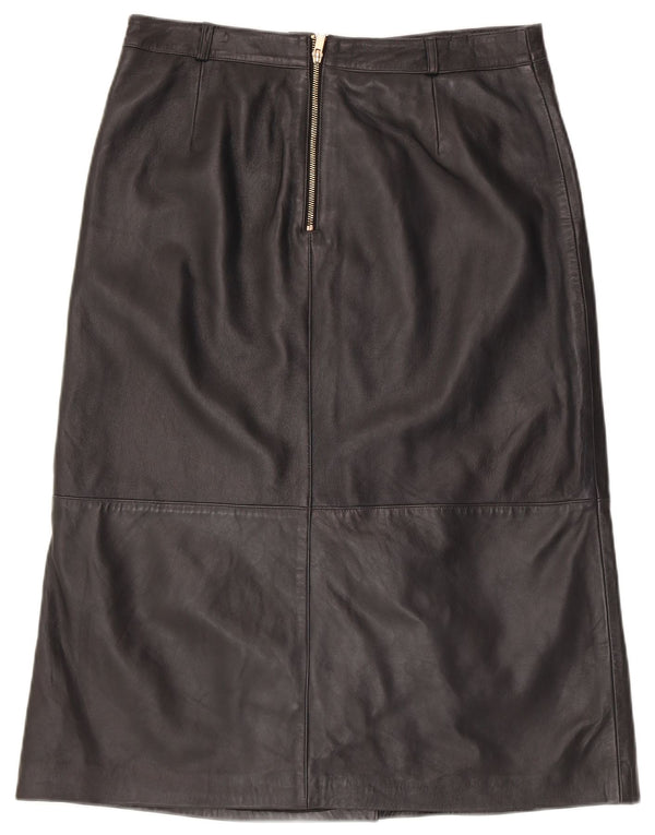 Gonna in pelle da donna MINT VELVET UK 14 Grande W34 Pelle nera