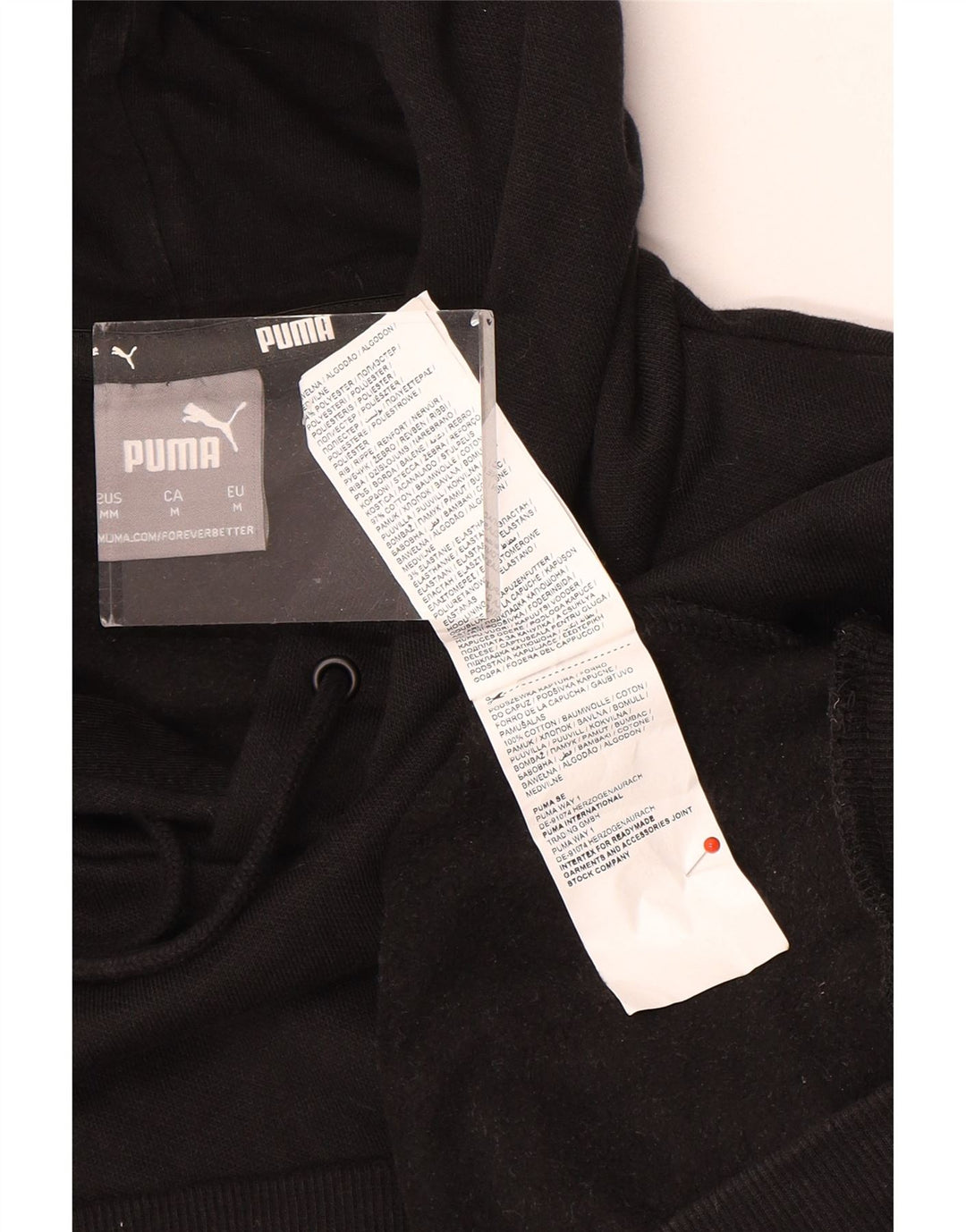 Felpa con cappuccio da uomo Puma media cotone nero