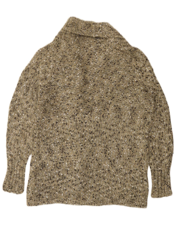 Maglione da donna Marks & Spencer con collo a scialle UK 18 XL Cachi chiazzato
