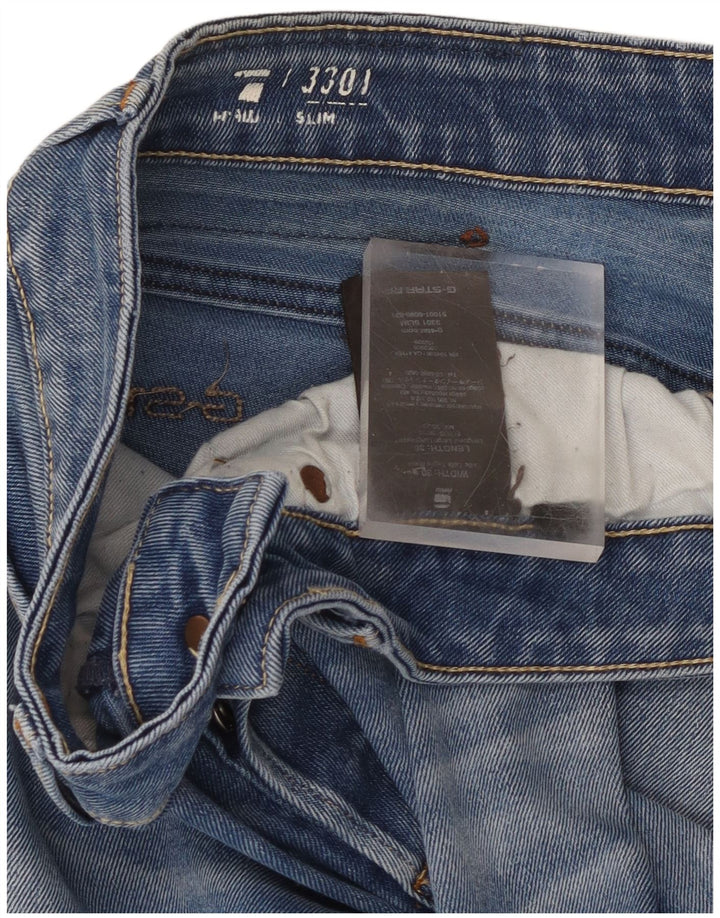 Jeans slim da uomo G-Star 3301 W30 L36 cotone blu