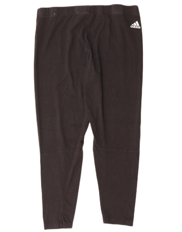 Leggings grafici da donna ADIDAS UK 24/26 2XL Cotone nero