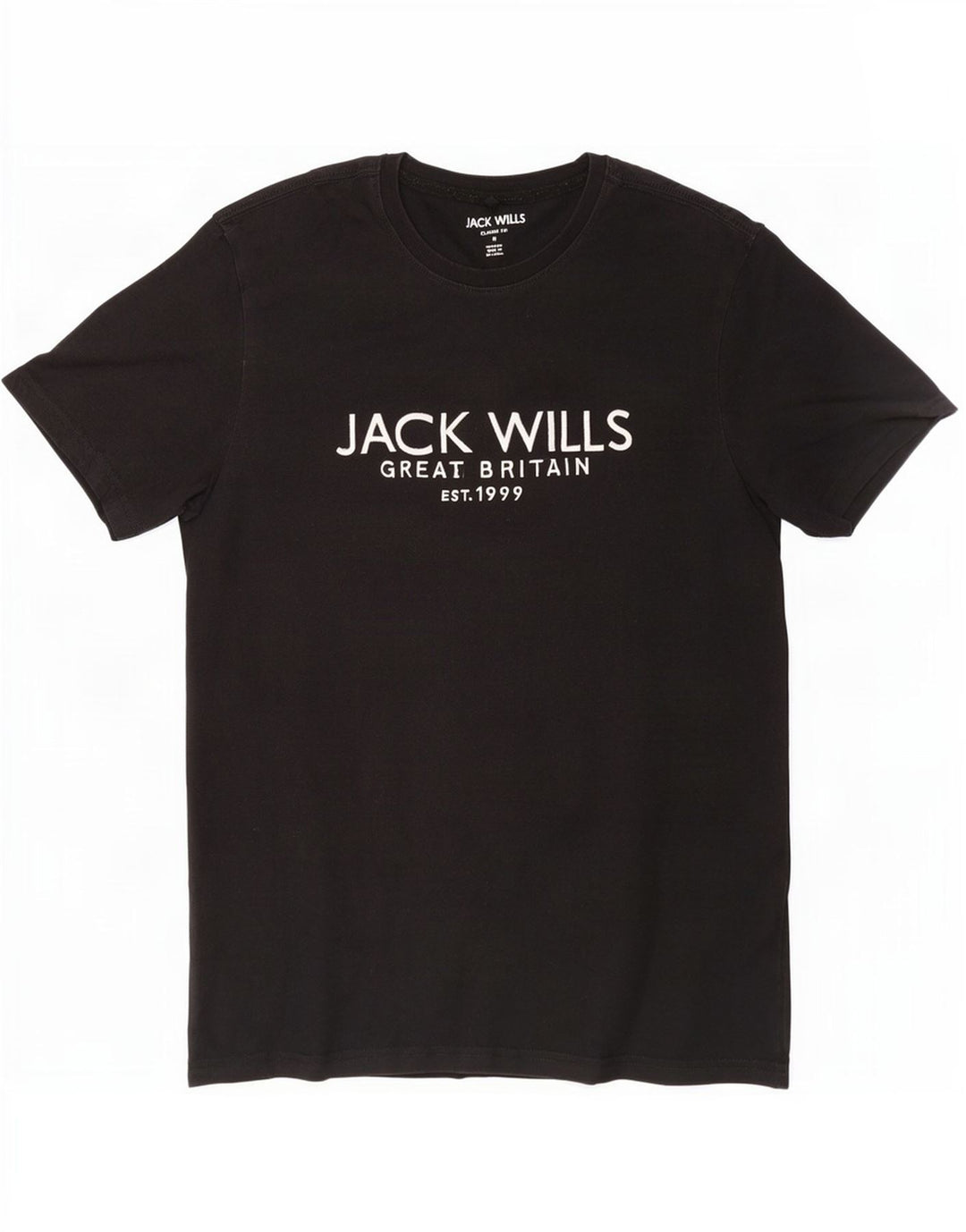 T-shirt grafica da uomo con vestibilità classica Jack Wills Top in cotone nero medio