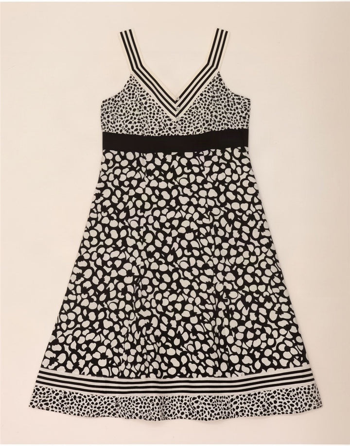 Vestito prendisole da donna con motivo astratto Jensen EU 38 seta media nera