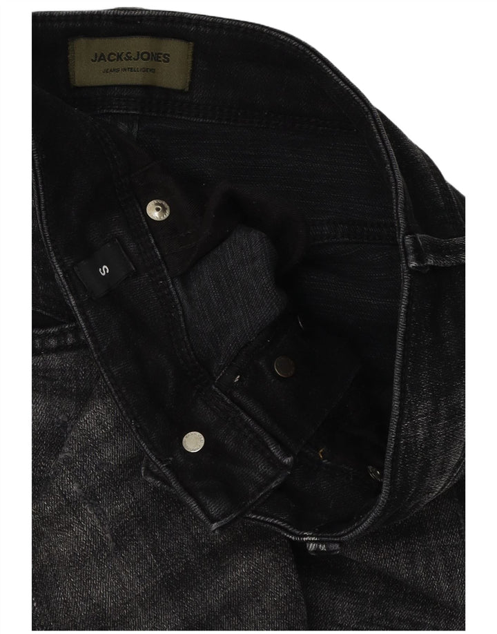Pantaloncini di jeans invecchiati da uomo Jack & Jones piccoli W29 neri
