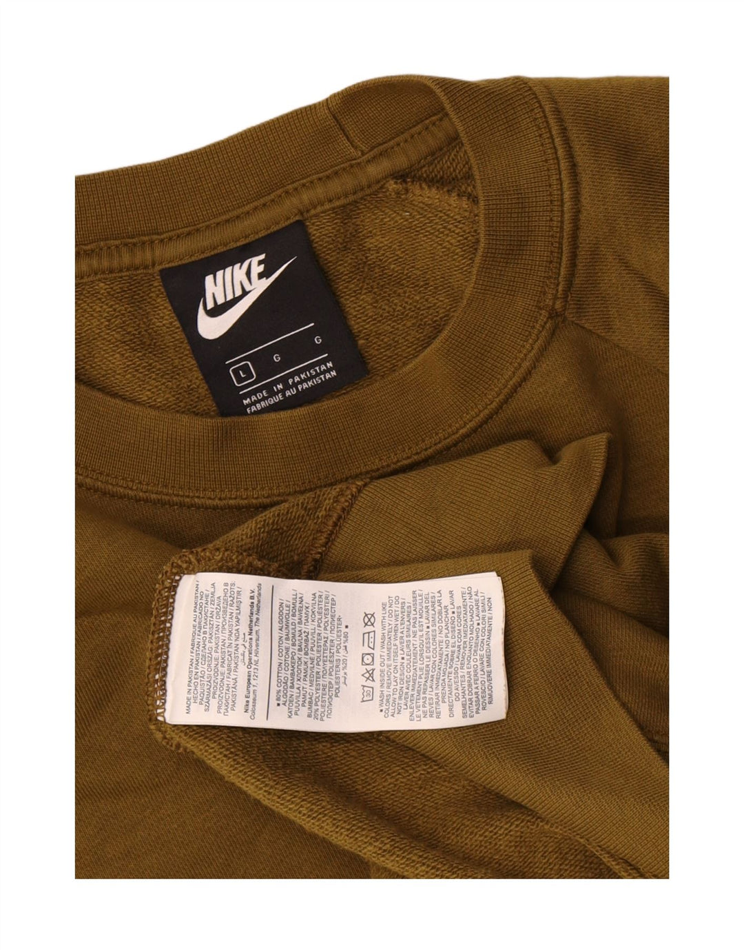 Felpa Nike da uomo, maglione grande, cotone kaki