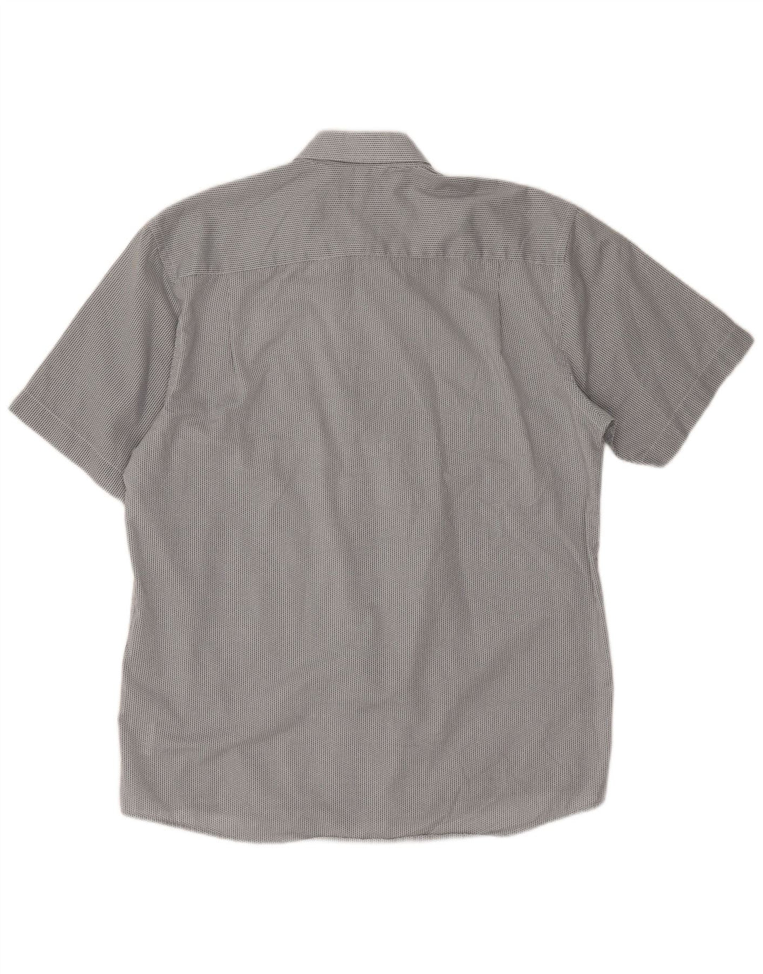 Camicia da uomo a maniche corte Regular Fit Pierre Cardin XL grigio Chevron poliestere
