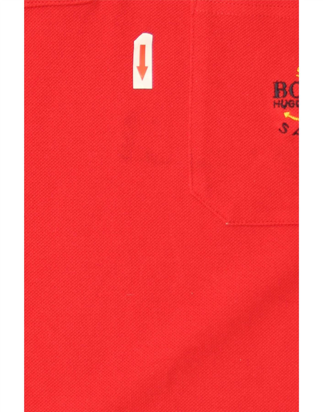 Polo da uomo Hugo Boss grande in cotone color block rosso