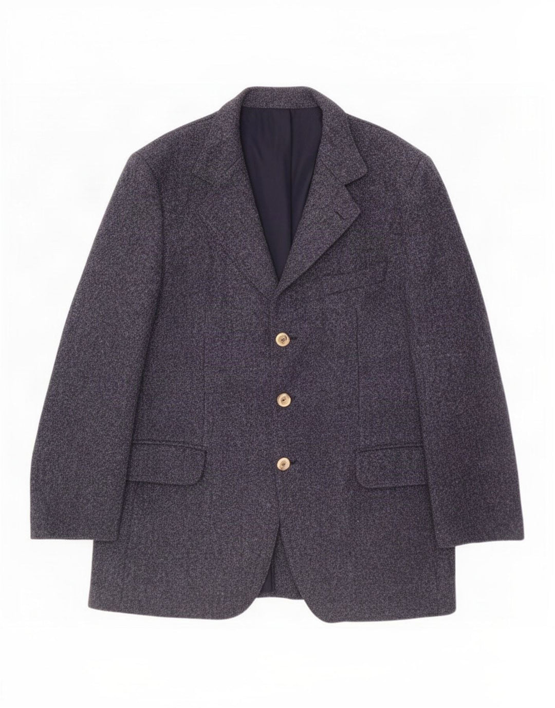 Giacca blazer a 3 bottoni da uomo Harris Tweed UK 40 grande lana vergine blu navy