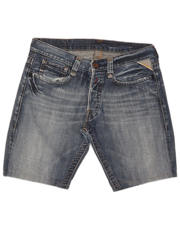 Pantaloncini di jeans da uomo Replay W34 Large in cotone blu