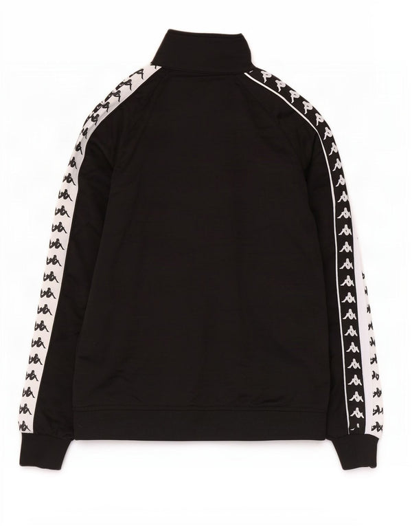 Giacca da tuta grafica da uomo Kappa, poliestere color block medio nero