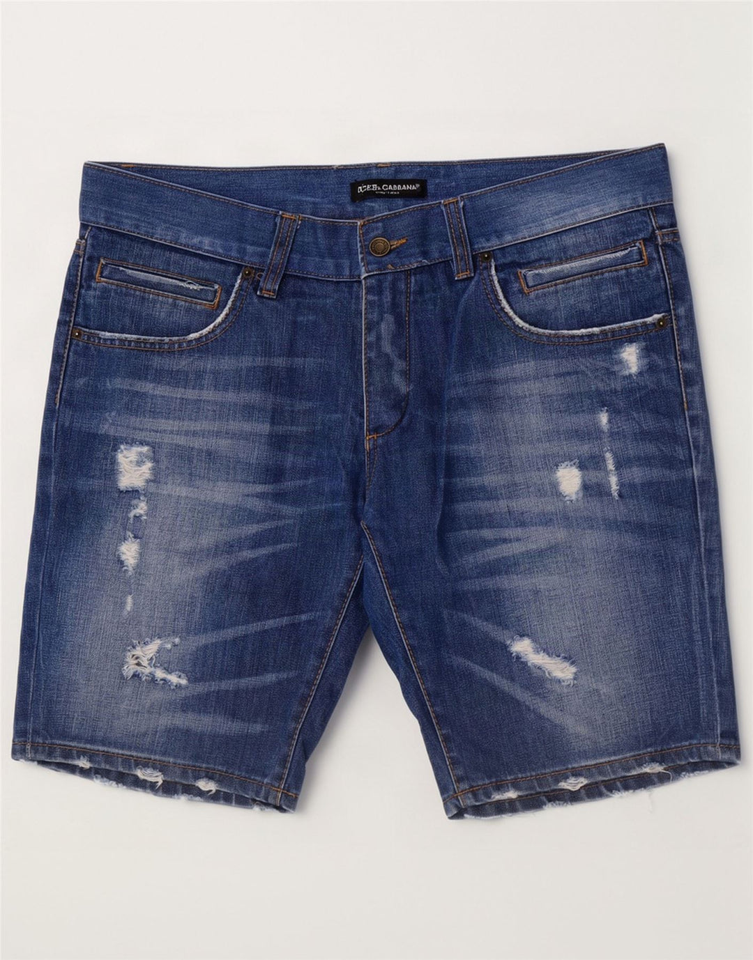Pantaloncini di jeans invecchiati da uomo Dolce & Gabbana IT 50 Large W36 cotone blu