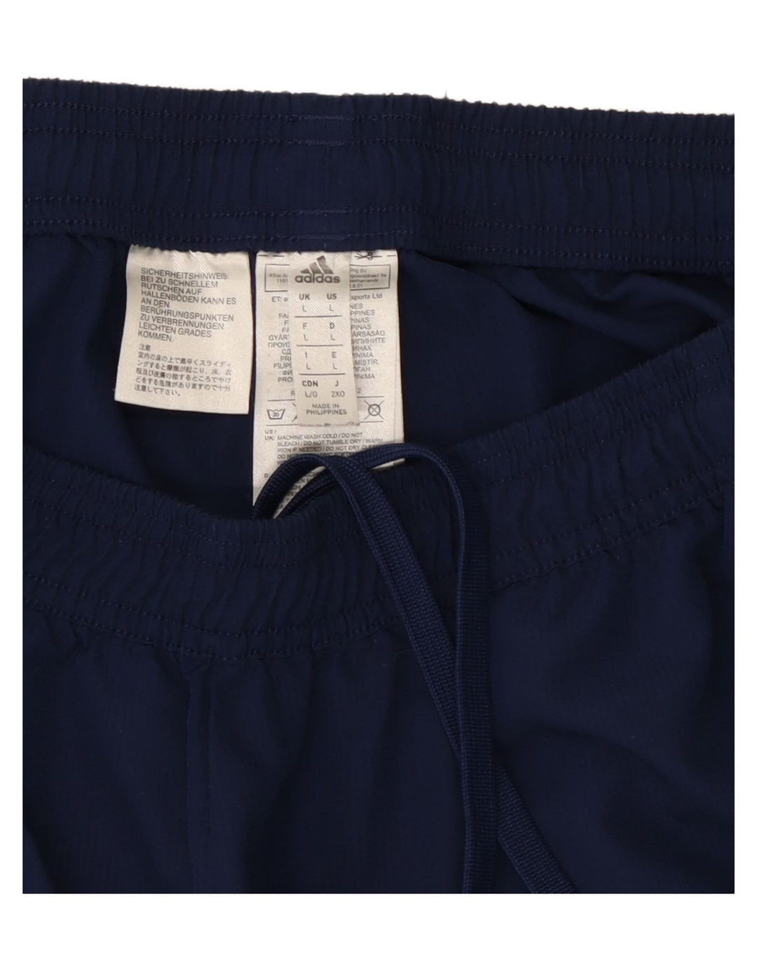 Pantaloni da tuta da uomo Adidas Large in poliestere blu navy
