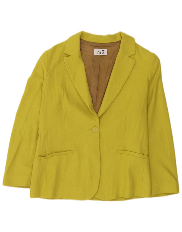 Giacca blazer da donna a 1 bottone Niu UK 14 poliestere giallo medio