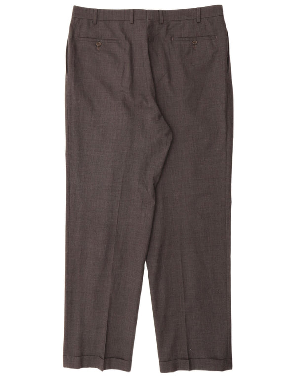 RALPH LAUREN Pantaloni da completo da uomo con pegged comfort totale W38 L34 cotone grigio