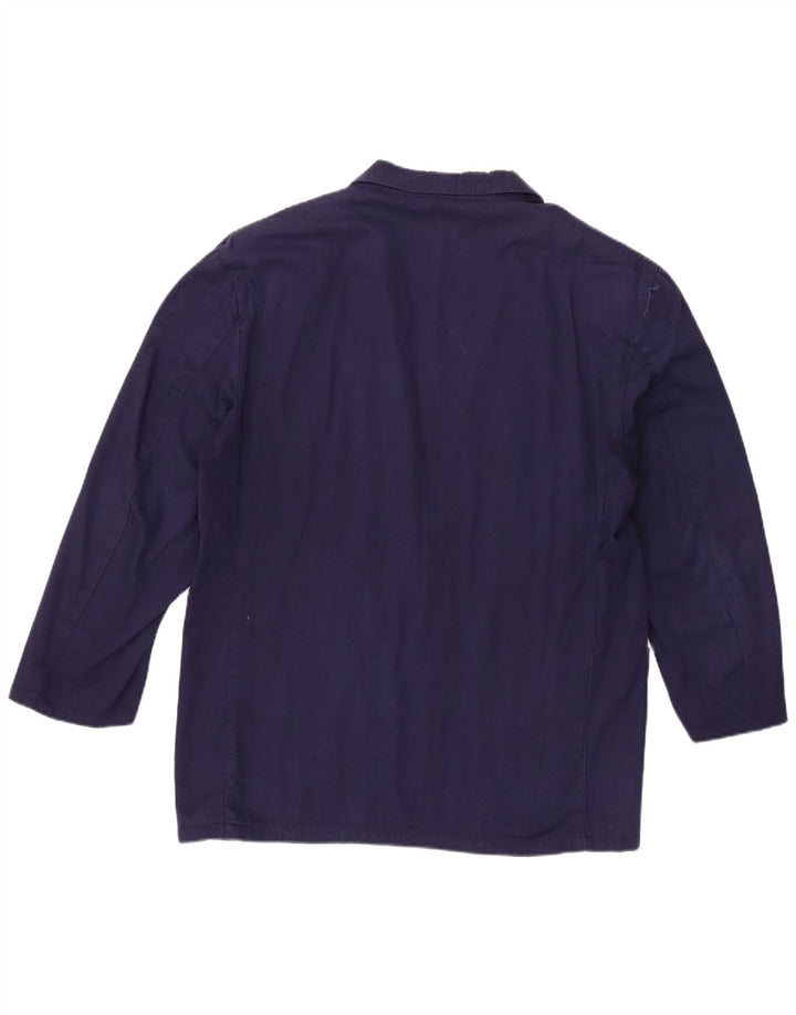 Giacca blazer da uomo con cerniera a 2 bottoni e maniche a 3/4 UK 42 XL in cotone blu navy