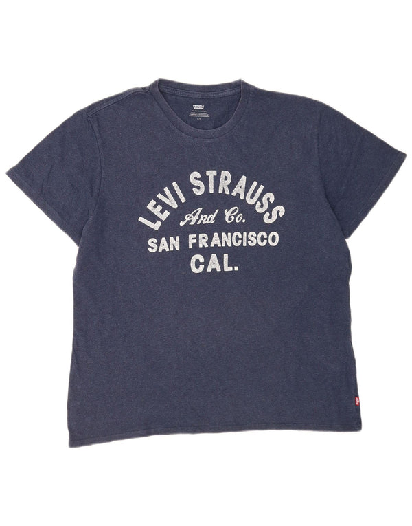 T-shirt grafica da uomo Levi's Top Large in cotone blu navy