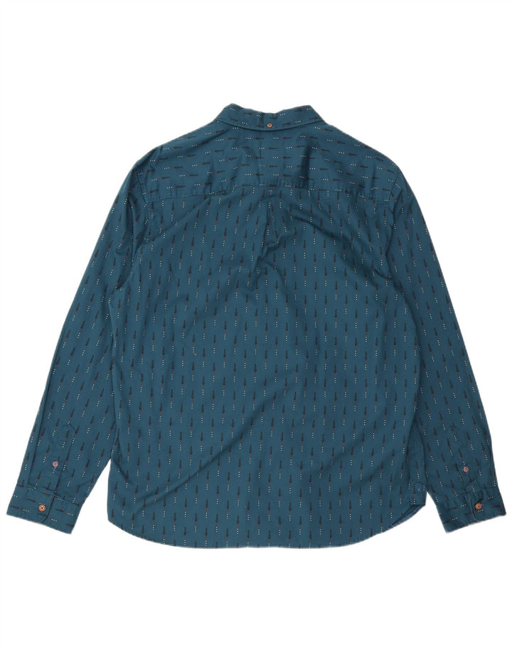 Camicia da uomo White Stuff XL in cotone geometrico blu