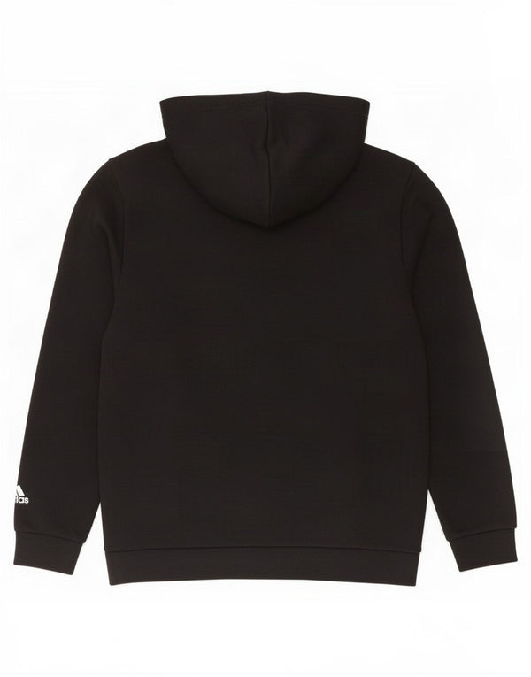 Maglione con cappuccio oversize grafico da donna Adidas UK 8/10 piccolo cotone nero