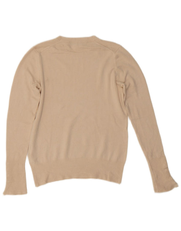 Maglione maglione girocollo da donna Zara UK 12 Viscosa beige medio