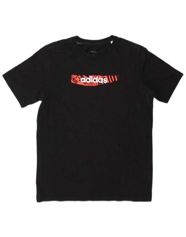 T-shirt grafica Adidas da bambino 13-14 anni in cotone nero