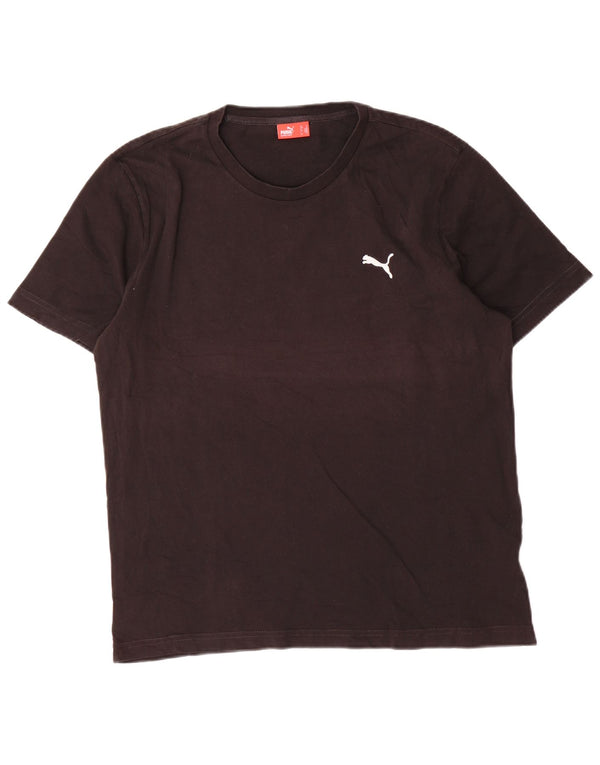 T-shirt da uomo Puma Top in cotone nero medio
