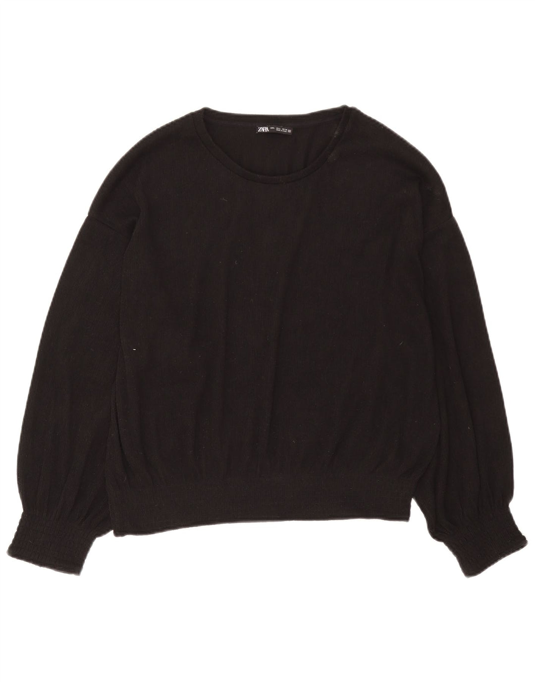 Maglione maglione con scollo a barca da donna Zara UK 16 grande poliestere nero