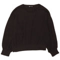 Maglione maglione con scollo a barca da donna Zara UK 16 grande poliestere nero