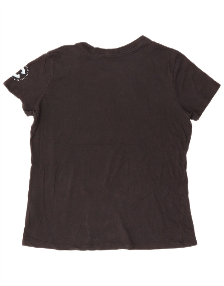 T-shirt grafica NIKE Dri Fit da donna, taglia UK 16, grande, cotone nero