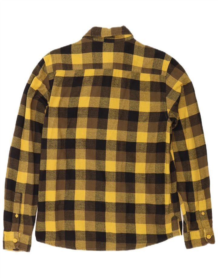 Dickies Camicia da uomo in flanella di cotone a quadri gialli piccoli