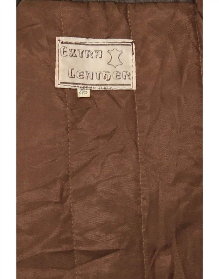 VINTAGE Mens Leather Jacket IT 46 Small Brown Leather Vintage Vintage and Second-Hand Vintage from Messina Hembry 