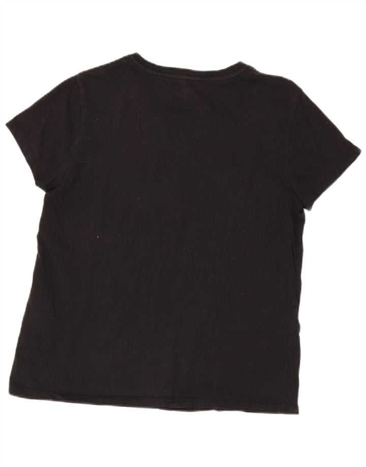 Levi's T-shirt grafica oversize da donna Top UK 14 cotone nero medio