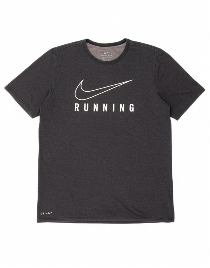NIKE Mens Dri Fit Graphic T-Shirt Top Medium Grey
