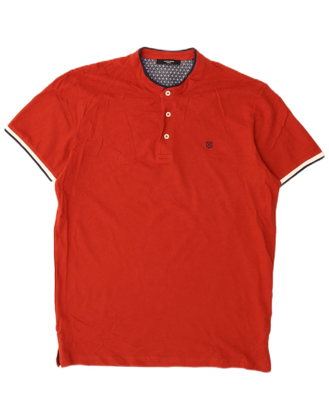Polo da uomo JACK & JONES rosso medio in cotone