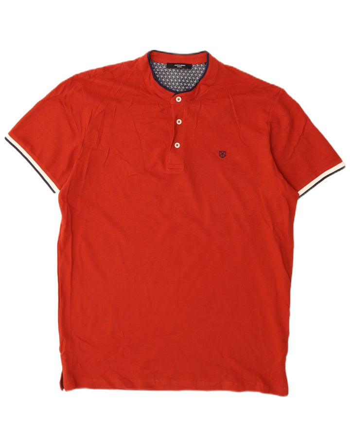 Polo da uomo JACK & JONES rosso medio in cotone
