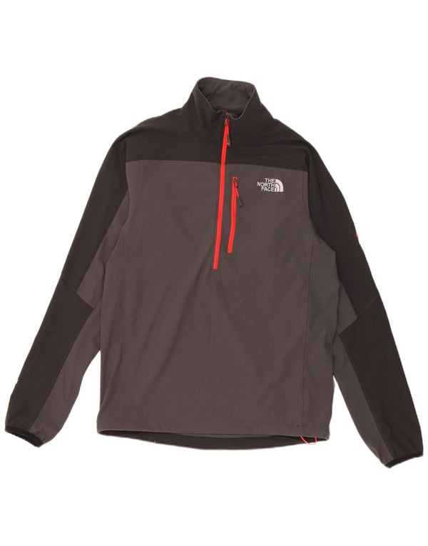 The North Face Uomo Pullover con zip sul collo Tuta da ginnastica Top Small Grigio Colourblock