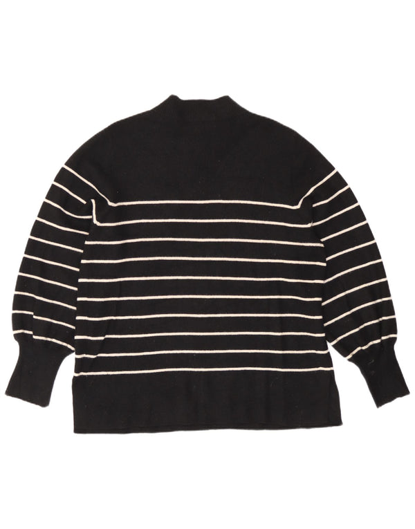 Maglione maglione a collo alto da donna Marks & Spencer UK 16 grandi righe nere
