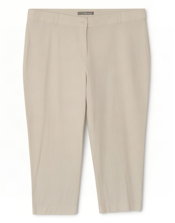 Pantaloni Capri da donna Marks & Spencer UK 14 Medium W32 L20 Lino bianco