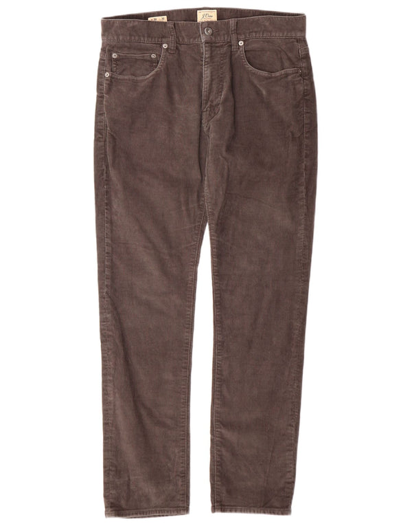 J. CREW Mens 484 Slim Corduroy Trousers W30 L30  Grey Cotton