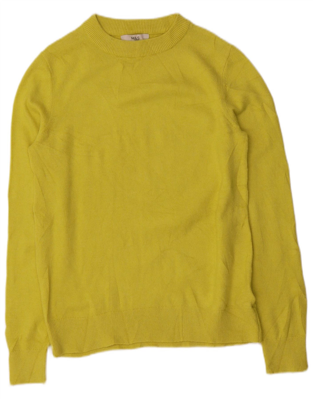 Maglione maglione con scollo a barca da donna Marks & Spencer UK 10 piccolo giallo