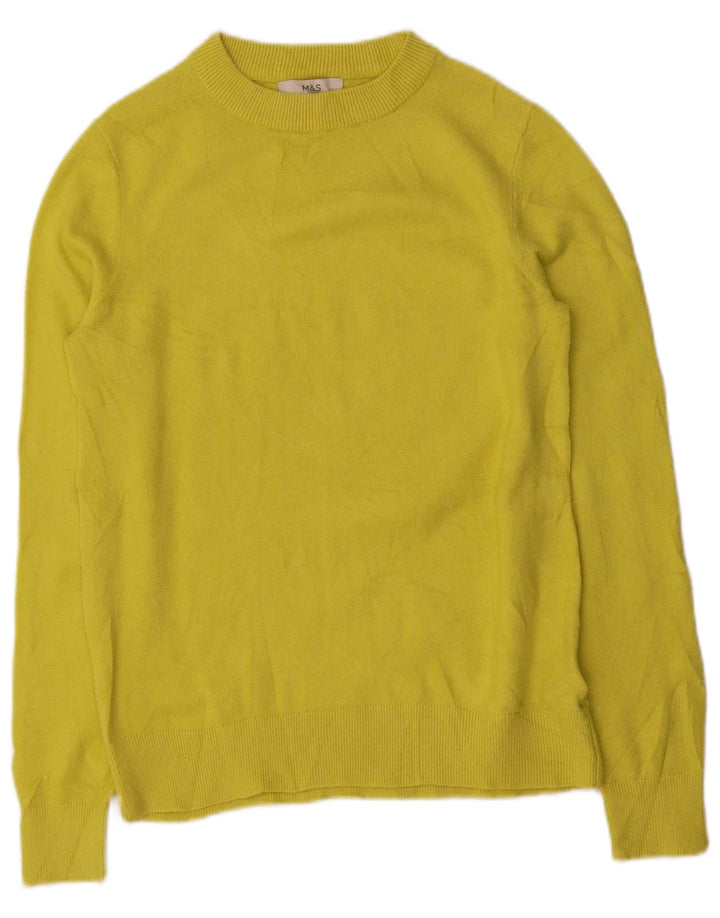 Maglione maglione con scollo a barca da donna Marks & Spencer UK 10 piccolo giallo