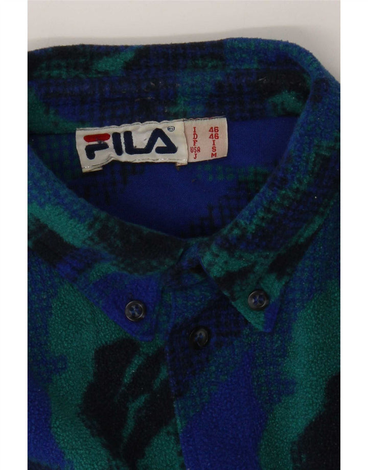Camicia in pile Fila da uomo con motivo astratto IT 46 Small Blu