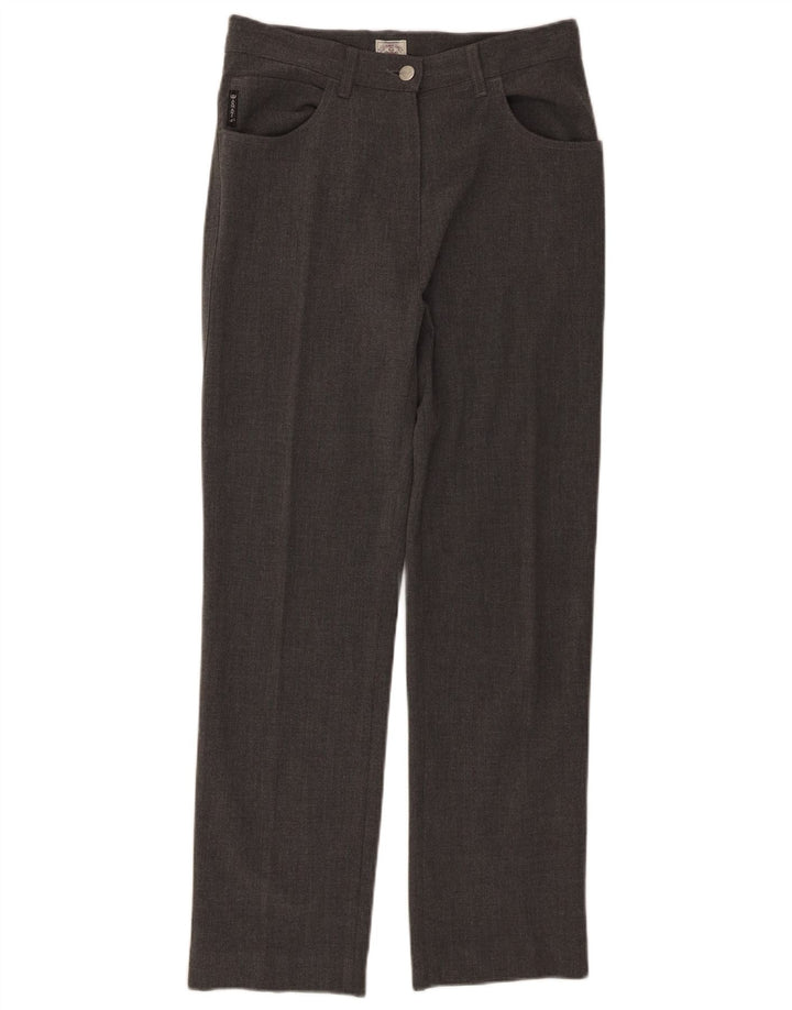 Pantaloni casual dritti da donna Armani W30 L28 poliestere grigio