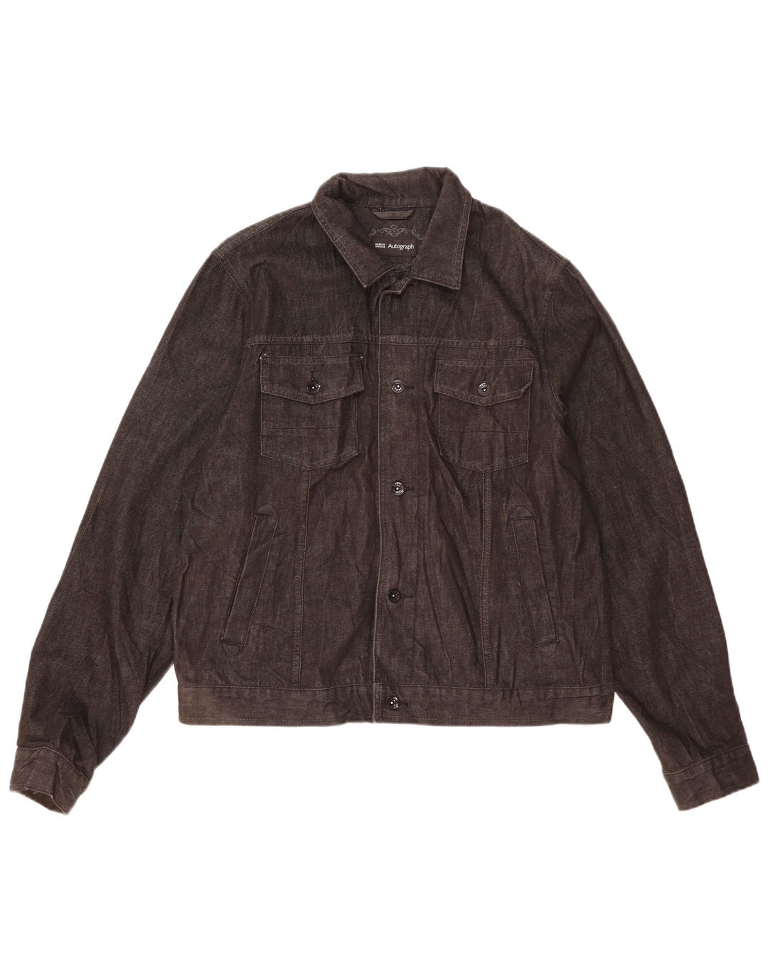 Giacca di jeans autografa da uomo Marks & Spencer UK 38 media nera